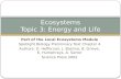 Ecosystems Topic  3: Energy and Life