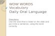 WOW WORDS Vocabulary
