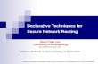 Declarative Techniques for Secure Network Routing