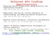 Relevant NIH Funding Opportunities