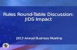 Rules Round-Table  Discussion: JIDS Impact