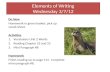 Elements of Writing Wednesday 3/7/12