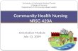 Community  Health  Nursing  NRSG 420A