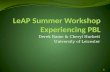 LeAP  Summer Workshop Experiencing PBL
