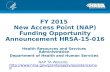 FY 2015  New  Access  Point (NAP) Funding Opportunity Announcement HRSA-15-016