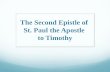 The Second Epistle of  St. Paul the Apostle  to Timothy