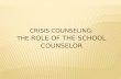 Crisis Counseling: the  Role of the school counselor