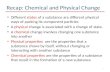 Recap: Chemical and Physical Change