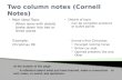 Two column notes (Cornell Notes)