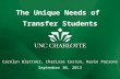 The Unique Needs of  Transfer Students