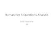 Humanities 5  Q uestions Analysis