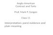 Anglo-American Contract and Torts Prof. Mark P.  Gergen Class 11