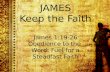 JAMES Keep the Faith James 1:19-26 Obedience to the  Word:  Fuel for a Steadfast Faith