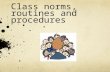 Class norms, routines and procedures