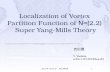 Localization of Vortex Partition  F unction of  N =(2,2)  Super Yang-Mills Theory