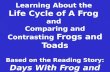 Learning About the  Life Cycle of A Frog  and  Comparing and Contrasting  Frogs  and  Toads