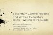 Secondary Cohort: Reading and Writing Expository Texts—Writing to Persuade