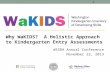 Why  WaKIDS ?  A Holistic Approach to Kindergarten Entry Assessments WSSDA Annual Conference