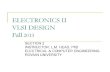 ELECTRONICS II  VLSI DESIGN Fall  2013