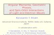 Angular  Momenta , Geometric Phases, and Spin-Orbit Interactions  of Light and Electron Waves