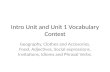 Intro Unit  and  Unit  1  Vocabulary Contest