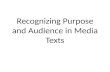 Recognizing Purpose and Audience in Media Texts