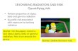 18 IONISING RADIATION AND RISK Quantifying risk