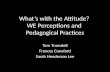 What’s with the Attitude?  WE Perceptions and  Pedagogical Practices