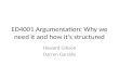ED4001 Argumentation: Why we need it and how it’s structured