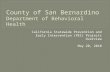 County of San Bernardino Department of Behavioral  Health