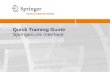 Quick Training Guide SpringerLink Interface