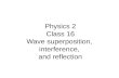 Physics 2 Class 16 Wave superposition,  interference,  and reflection