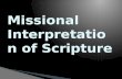 Missional Interpretation of Scripture