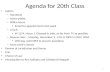 Agenda for 20th Class