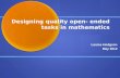 Designing quality open- ended tasks in mathematics