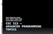 CSC 313 –  Advanced Programming Topics