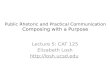 Public Rhetoric and Practical Communication Composing with a Purpose