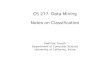 CS 277: Data Mining Notes on Classification