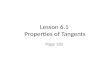 Lesson 6.1  Properties of Tangents