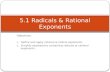 5.1 Radicals & Rational Exponents