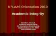 NFLAAS Orientation 2010 Academic Integrity