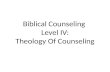 Biblical Counseling  Level  IV: Theology Of Counseling
