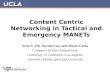 Content Centric Networking in Tactical and Emergency MANETs