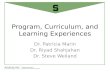 Program, Curriculum, and Learning Experiences