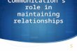 Communication’s  role in maintaining relationships