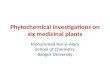 Phytochemical investigations on six medicinal plants