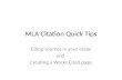 MLA Citation Quick Tips