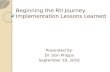 Beginning the  RtI  Journey: Implementation Lessons Learned