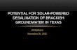 Potential for Solar-Powered Desalination of Brackish Groundwater In Texas