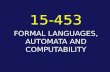 FORMAL LANGUAGES, AUTOMATA AND COMPUTABILITY